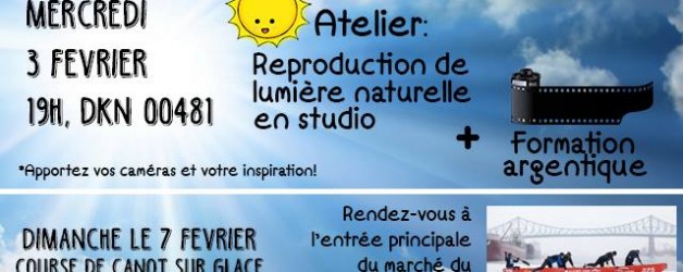 Atelier lumière naturelle et sortie ce dimanche